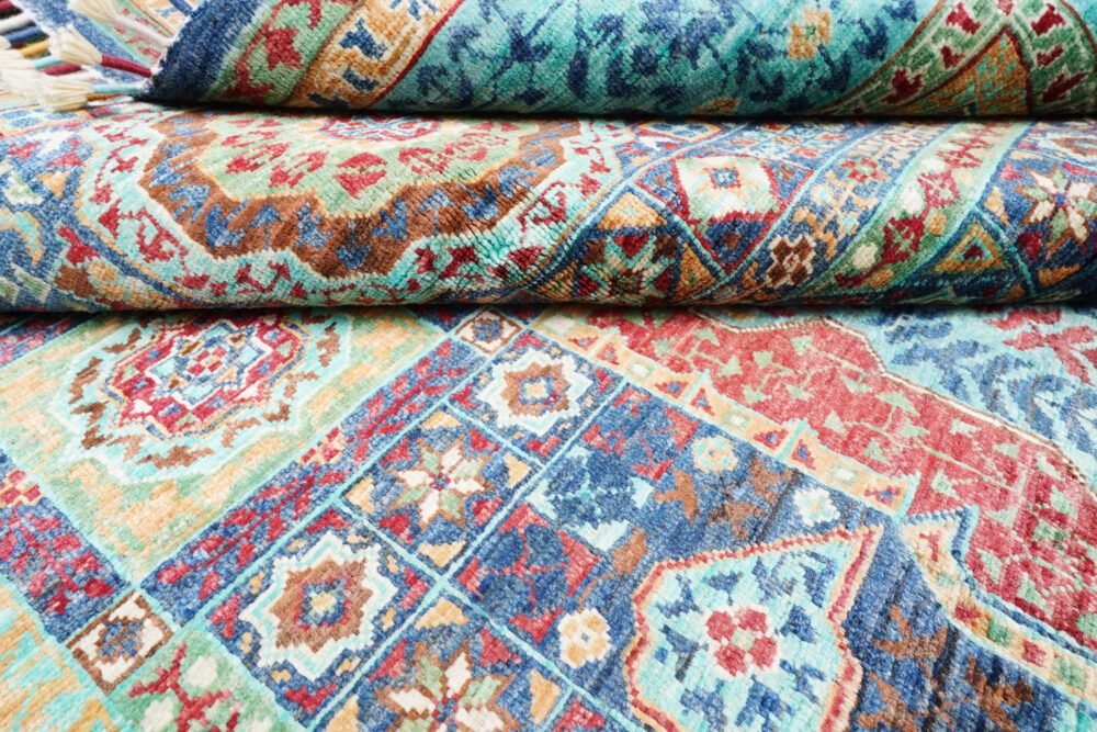 Blue Purple Afghan Rug