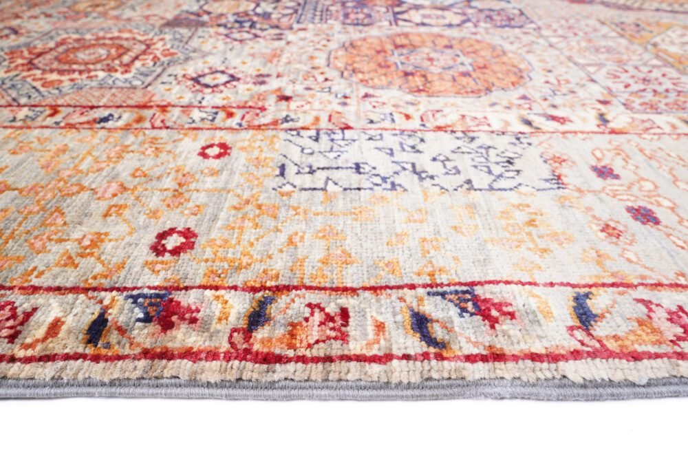 Orange Pink Afghan Rug