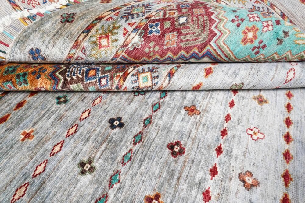 Striped Afghan Wool Rug