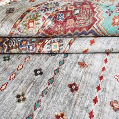 Striped Afghan Wool Rug