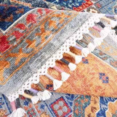 Blue Orange Turkish Rug