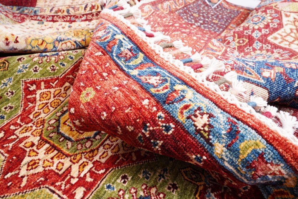 Red Blue Afghan Memluk Rug